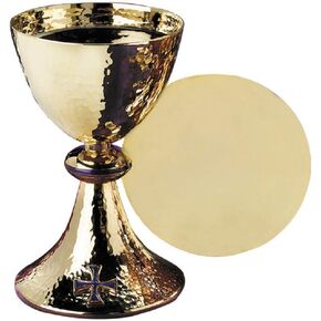 Blue Enamel Cross Chalice with Paten