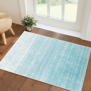 Lahome Modern Ombre Pink Rugs for Bedroom Girls, 3x5 Washable Rug for Dorm Ultra-Thin Soft Rugs for Entryway Gradient Non Slip Accent Carpet for Living Room Nursery Classroom（3'x5',Pink