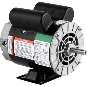 5 HP Air Compressor Motor, 3450RPM 184T Frame Electric Motor, 115/230V, 2.25" Shaft Length, 7/8" Keyed Shaft, Dual CW/CCW Rotation