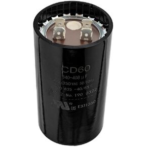 Canamax 340-408 MFD uf 50/60Hz 220-250 VAC Volts ±20% Round Start Capacitor - Replacement for Single-Phase Electric Motors and Gear Motor Applications