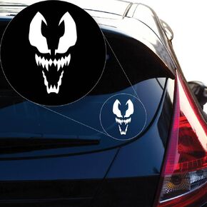 Yoonek Graphics Spider Venom Vinyl Decal Sticker # 869 (4" x 2.3", White)