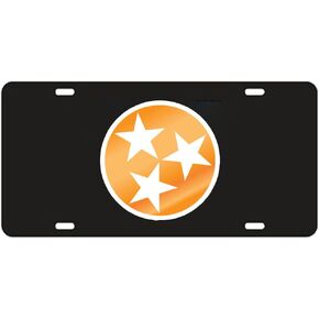 Craftique Tennessee Volunteers Black Tri-Star Laser Cut License Plate