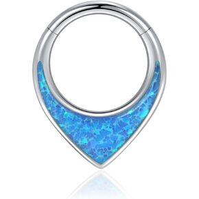 SHOWNICE Septum Nose Ring Hinged Hoop Clicker for Women G23 Titanium Nose Piercing Jewelry New Gift