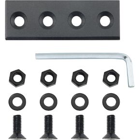 Barn Door Track Connector, Sliding Door Hardware Black Carbon Steel Interior Connecting Adaptor, Metal Joining Plate Repairing Fastener, Track Connector Metal Splicing Piece