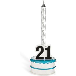 Finally 21 Multicolor Metallic Beer Bottle Candle Holder - 1.8" Holder and 2.8" Candle, 1 Piece - Perfect Celebration Accessory for 21st Birthday Parties