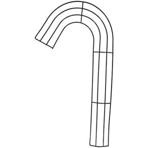 14 inch Candy Cane Shaped Wreath Christmas Holiday Winter Decorative DYI Rounded Metal Wire Form J Letter (1)