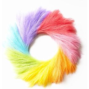 Ansuma Faux Pampas Grass Wreath, 20" Rainbow Love Pride Month Wreath for Wall Decor Premium Artificial Pampas Wreath Spring Decor Interior & Exterior Silk Boho Style Modern Wreath Decoration