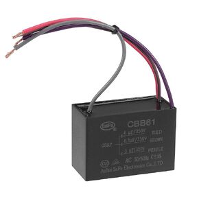 uxcell Ceiling Fan Capacitor CBB61 4/4.5/5uF 350V AC 4 Wires Metallized Polypropylene Film Capacitor 58x40x28mm for Electric Fan Pump Motor Generator