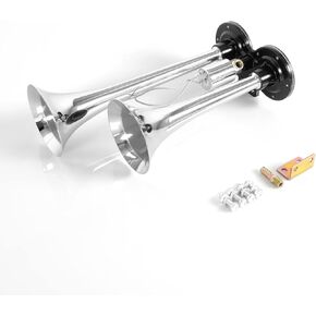 SEPEY 12V/24V Truck Air Horn 150DB Dual Trumpet Horns Kit universal for Car Train Boat