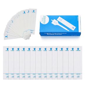 100 Pcs White Disposable Probe Covers for Digital Oral Thermometers Rectal Thermometer Sleeves Universal Probe Covers for Thermometer Safe, Sanitary, Healthy, Oral Thermometers