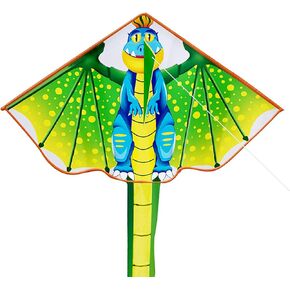 Large Kite, Single Line Kite Colorful Kite with Long Tail Beginner Beach Kite with Winding Handle and Line Beach and Outdoor for Kids and Audlts Beach Park Games Activities