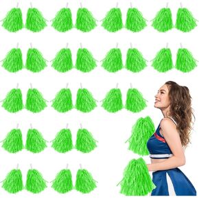 30PCS Cheerleading Pom Poms, Plastic Cheer Pompoms with Handle, Bulk Cheer Pom Poms Sets for Dance, Matches, Team Spirit Sports, Stage Performance, Carnival Celebration (Pink)