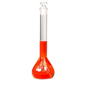 Vee Gee Scientific (2306A-50) SIBATA Class A Volumetric Flasks with Glass Stopper, To Contain, 50 mL (Pack of 4)
