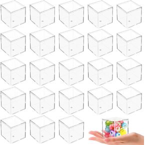 2.2 inch Clear Acrylic Plastic Square Cube, 36 Pieces Small Acrylic Storage Box with Lid Mini Plastic Storage Containers Clear Display Box for Candy Pill Tiny Jewelry Beads (5.5 cm)