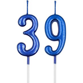 39th & 93rd Birthday Candles, Black Number 39 93 Candle for Cake, Happy Birthday Cake Topper Decoration for Birthday Anniversary Celebration Party Supplies