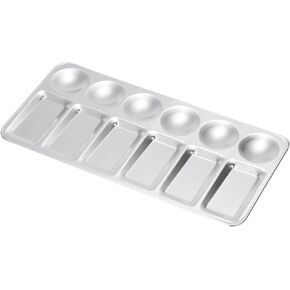 PATIKIL 12 Well Paint Tray Palette, Washable Paint Palette Aluminum Paint Tray Rectangle for Watercolor Painting Art Class Craft DIY Project, Silver