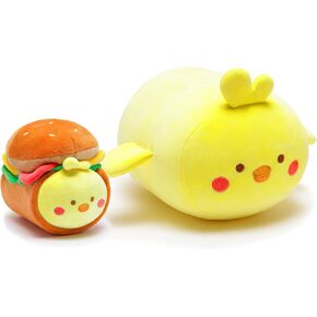 Anirollz Stuffed Animal Plush Toy – 2 Pieces 6" +10" Set Plush Doll | Soft, Squishy, Warm, Cute, Comfort, Safe | Birthday Gift Pillow with Kawaii Yellow Chick Chickiroll
