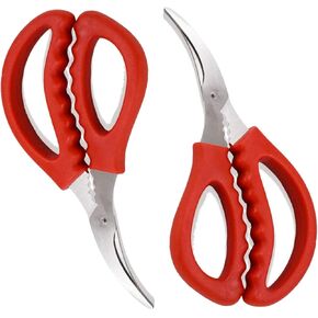 2 Pack Seafood Scissors,Seafood Fish Crab Shrimp Lobster Scissors Stainless Steel Shears for Kitchen Tools
