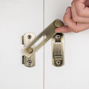 2 Packs Barn Door Latches，3.93" x 2.75" Bronze Stainless Steel barn gate flip Door Latch Bi-fold Door Lock,Sliding Door Antique Lock Gate Latches Wine Cabinet Carbon Steel Closet Door Latches