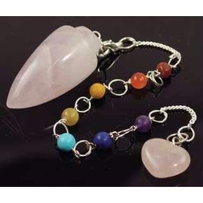 Rose Quartz 7 Chakra Pendulum