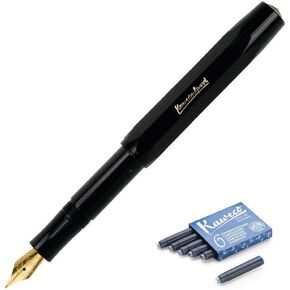 قلم حبر Kaweco Classic Sport Fine Nib + مجموعة من 6 خراطيش حبر زرقاء (كحلي) in Kuwait