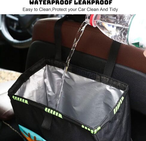 Car Trash Can, 3.5 Gallons Car Can, Handy Car Tissue Holder, Easy-to-Install Car Accessory Interior, Leak-Proof Car Organizer and Storage Bag for the Back/Front/Console of Any Cars, Sedans, SUVs, in Saudi Arabia