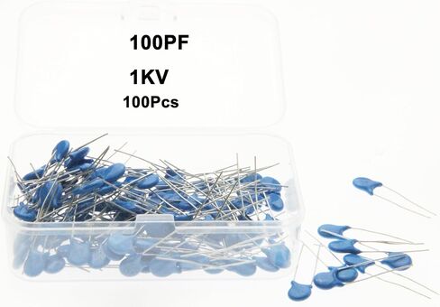 100PF، 100PF 1KV، مكثفات سيراميك زرقاء، مكثفات 100PF 1KV، مكثفات سيراميك 100PF 1KV، مكثفات سيراميك زرقاء 100PF 1KV، مكثفات سيراميك زرقاء عالية الجهد، 100 قطعة in Saudi Arabia