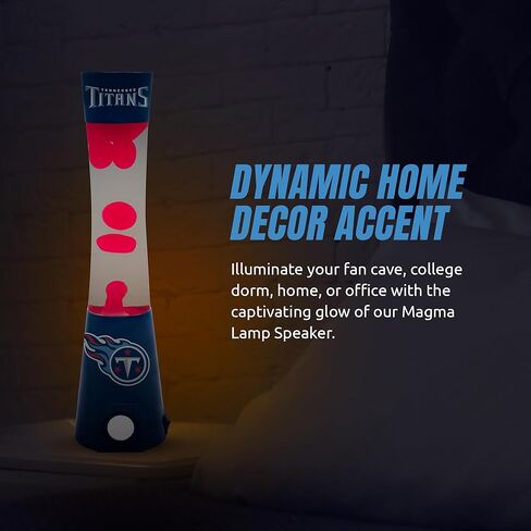 مصباح Magma Team 2 في 1 من Sporticulture مع مكبر صوت بلوتوث مدمج - مصباح Magma Team مقاس 16.5 بوصة NFL مع اتصال منفذ قياسي ومصباح 30 واط (مضمن) - Tennessee Titans in Kuwait