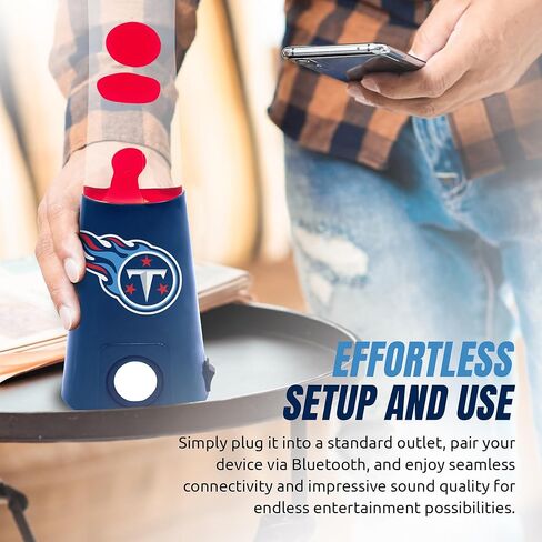 مصباح Magma Team 2 في 1 من Sporticulture مع مكبر صوت بلوتوث مدمج - مصباح Magma Team مقاس 16.5 بوصة NFL مع اتصال منفذ قياسي ومصباح 30 واط (مضمن) - Tennessee Titans in Kuwait