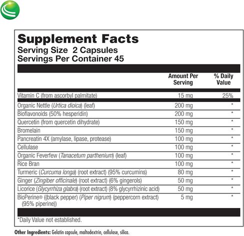 Nutra BioGenesis - AlliHist Relief - نبات القراص العضوي والكيرسيتين والحمى لدعم الأنف والجيوب الأنفية والرئة - 90 كبسولة in Kuwait