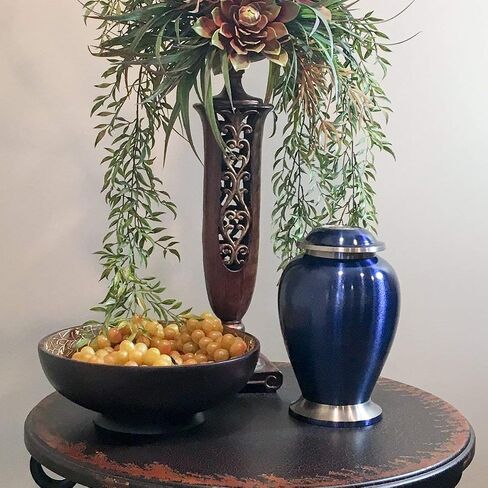 Blue Sapphire Adult Cremation Urn Distinct Funeral Urn with a Stunning Deep Blue Finish (Large, Adult) in Saudi Arabia