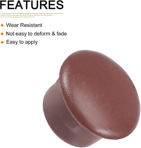 10mm x 12.5mm x 8mm(Dia. x Cap Dia. x H) Screw Hole Plugs - 30Pack - Good for Furniture Cupboard Wardrobe - Plastic Fastener Hole Caps - Brown in Saudi Arabia