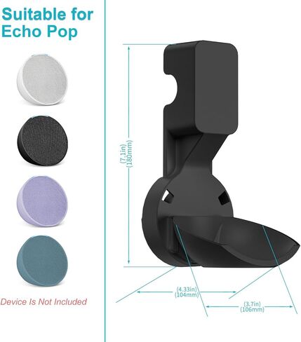 حامل تثبيت على الحائط من ZUOLACO لـ Echo Pop، حامل شماعة للمخرج لـ Echo Pop، إدارة كابلات مدمجة، أبيض in Saudi Arabia
