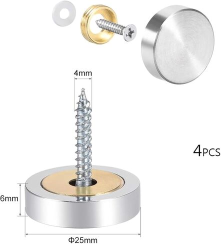 YXQ Caps Cover Nails Stainless Steel Mirror Screws Decorative Brushed Dia 20mm 12pcs in Saudi Arabia