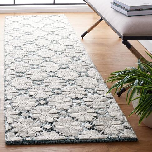 SAFAVIEH Vermont Collection Runner Rug - 2'3" x 8', Ivory, Handmade Wool, Ideal for High Traffic Areas in Living Room, Bedroom (VRM303A) in Saudi Arabia