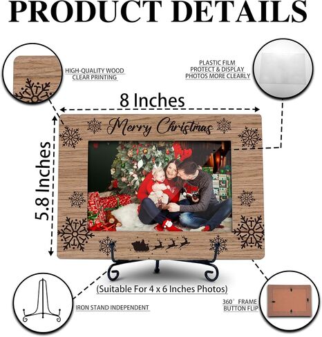 Christmas Picture Frame, Christmas Gifts for Children 2024, Christmas Photo Frame, 4x6 Picture Frame, Wood Decor for Desk Display-A18 in Saudi Arabia