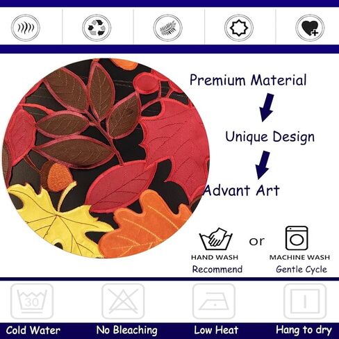 AMZALI Fall Table Runner Cutwork Embroidered Maple Leaves Dresser Scarf Harvest Table Topper for Thanksgiving's Day Home Holiday Party Decoration Runner 14"x 36" in Saudi Arabia
