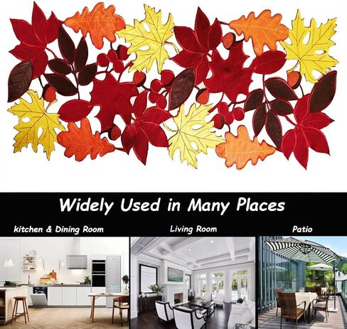 AMZALI Fall Table Runner Cutwork Embroidered Maple Leaves Dresser Scarf Harvest Table Topper for Thanksgiving's Day Home Holiday Party Decoration Runner 14"x 36" in Saudi Arabia