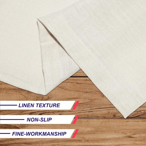 Table Runner, Machine Washable, Non-Wrinkle, Natural 14 X 90 Inch in Saudi Arabia