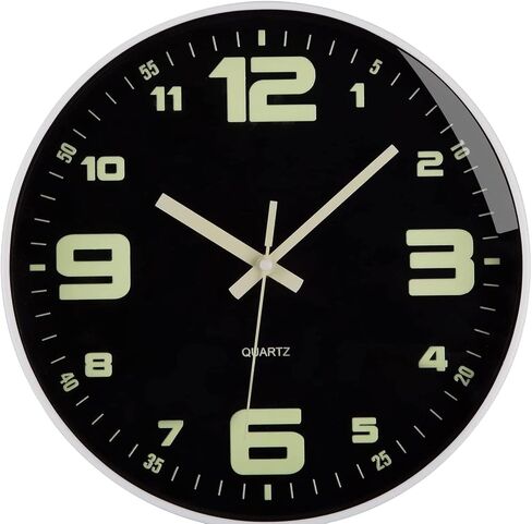kinatime Wall Clocks Battery Operated - Glow in The Dark Wall Clock Non-tick 12 inch Silent Wall Clock for Bedroom Living Room and Office Decor in Saudi Arabia