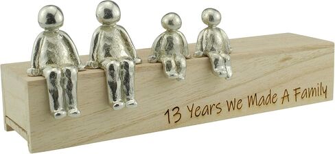 13th Anniversary Idea - 13 Years We Made A Family Metal Ornament - Choose Your Family Combination (2 Children) in Saudi Arabia