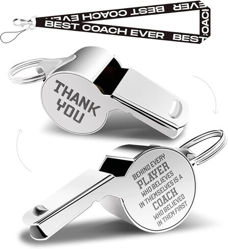 Whistles With Lanyard, Coach Whistle, Football Gifts, Football Soccer Hockey Basketball Volleyball Baseball Coach Gifts for Men Women Teacher Thank You Cheer Coach Gift Good Coach Can Change A Game in Kuwait