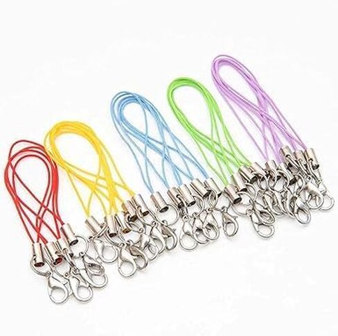 20 قطعة من حبل الهاتف المحمول، حبل Lariat الساحر مع حبال مشبك جراد البحر للهاتف الخلوي/محرك USB/سلسلة المفاتيح/إكسسوارات المجوهرات DIY، سحر الهاتف الخلوي in Saudi Arabia