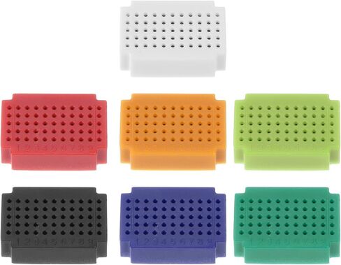 PATIKIL 7pcs Mini Breadboard, Solderless Breadboard Small Breadboard 55 Tie Points Prototype PCB Bread Board Electronics Kit Plates, ZY-55, 7 Color in Saudi Arabia