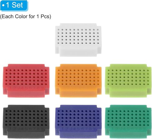 PATIKIL 7pcs Mini Breadboard, Solderless Breadboard Small Breadboard 55 Tie Points Prototype PCB Bread Board Electronics Kit Plates, ZY-55, 7 Color in Saudi Arabia