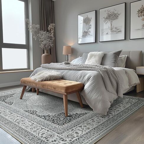 Area Rugs for Living Room, Area Rugs 6x9 for Bedroom, Comfortable and Soft Fabric, TPR Non-Slip Backing, Sturdy Sewn Edges, 6 x 9 Large Washable Carpet in Saudi Arabia