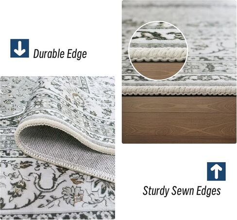Area Rugs for Living Room, Area Rugs 6x9 for Bedroom, Comfortable and Soft Fabric, TPR Non-Slip Backing, Sturdy Sewn Edges, 6 x 9 Large Washable Carpet in Saudi Arabia