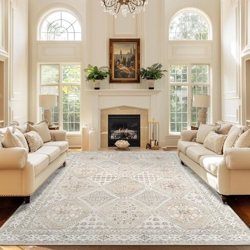 Area Rug 5x7 Bohemian Area Rugs Stain Resistant Washable Boho Rug Vintage Distressed Carpet Rugs Non Slip Low Pile Water Repellent for Living Room Bedroom Pink in Saudi Arabia