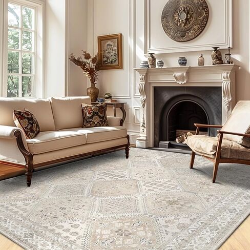 Area Rug 5x7 Bohemian Area Rugs Stain Resistant Washable Boho Rug Vintage Distressed Carpet Rugs Non Slip Low Pile Water Repellent for Living Room Bedroom Pink in Saudi Arabia