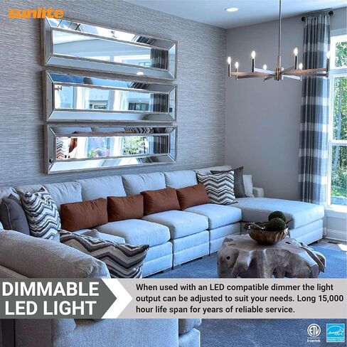 Sunlite 41639 LED B11 Clear Torpedo Tip Chandelier Light Bulb, 4.5 Watts (40W Equivalent) 300 Lumens, Candelabra E12 Base, Dimmable Energy Star and ETL Certified, 5000K Daylight, 6 Count in Kuwait